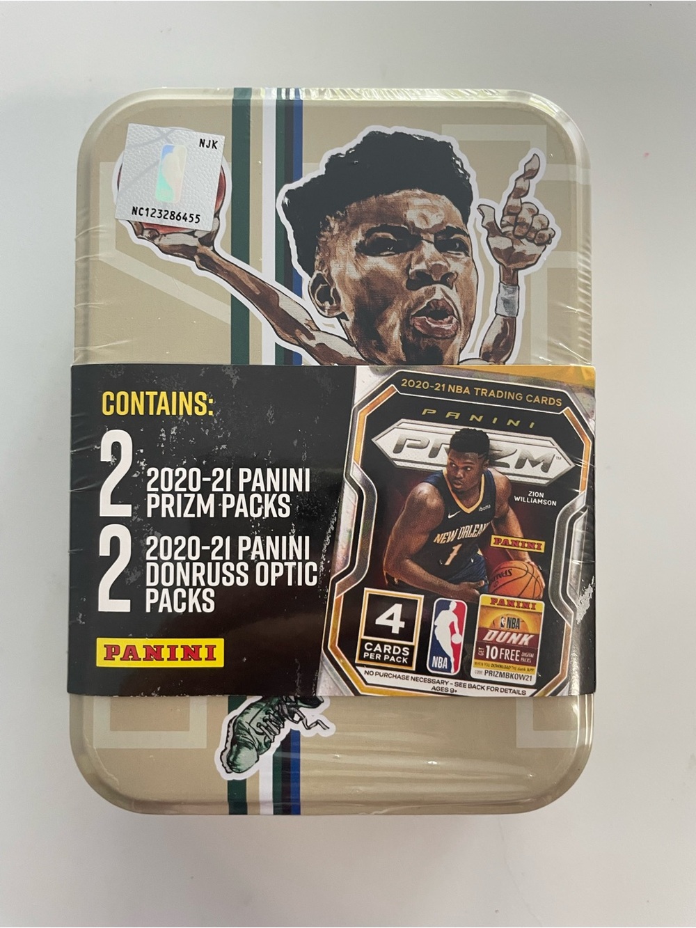 Panini Beige and Black Giannis Antetokounmpo Collector Tin - sports cards
